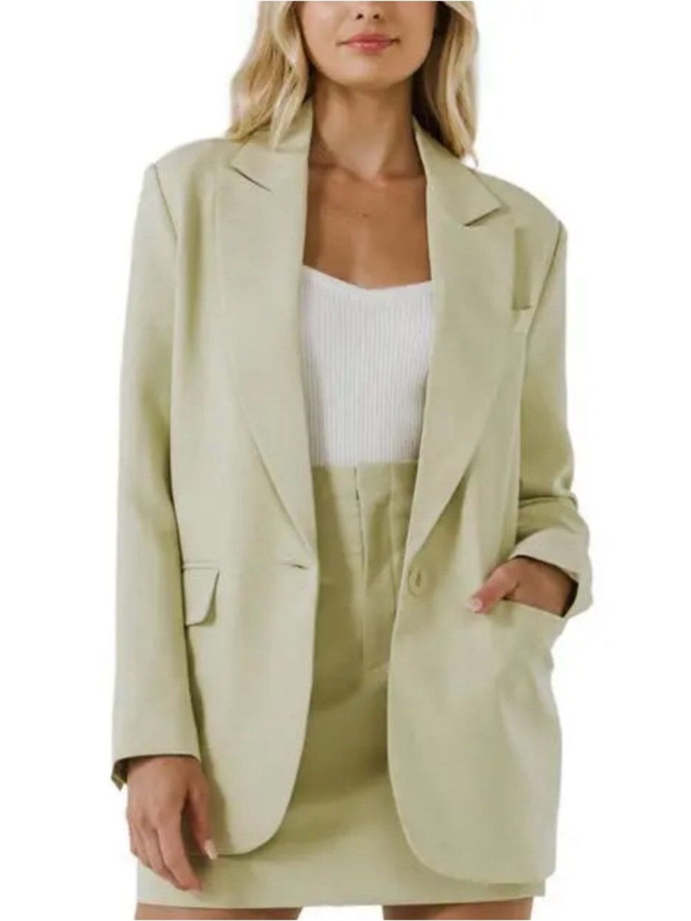 NWT Endless Rose Boxy Blazer, Oversized,  Sage/Pale Green, Size Small